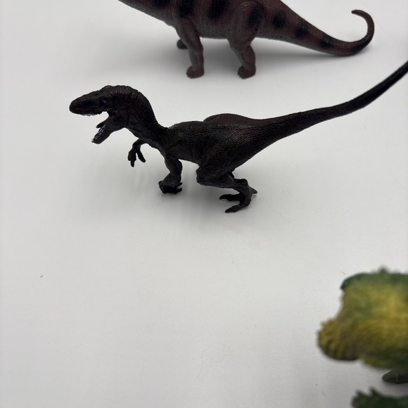 Vintage Dinosaur Figures Soft Hard Plastic Unbranded Lot Of 6 Velociraptor - Picture 4 of 16